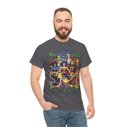 Justice League of Amazons T-Shirt - George Perez Art - Wonder Woman, Zatanna, Supergirl, Power Girl, Huntress, Big Barda - JLA - DC Comics