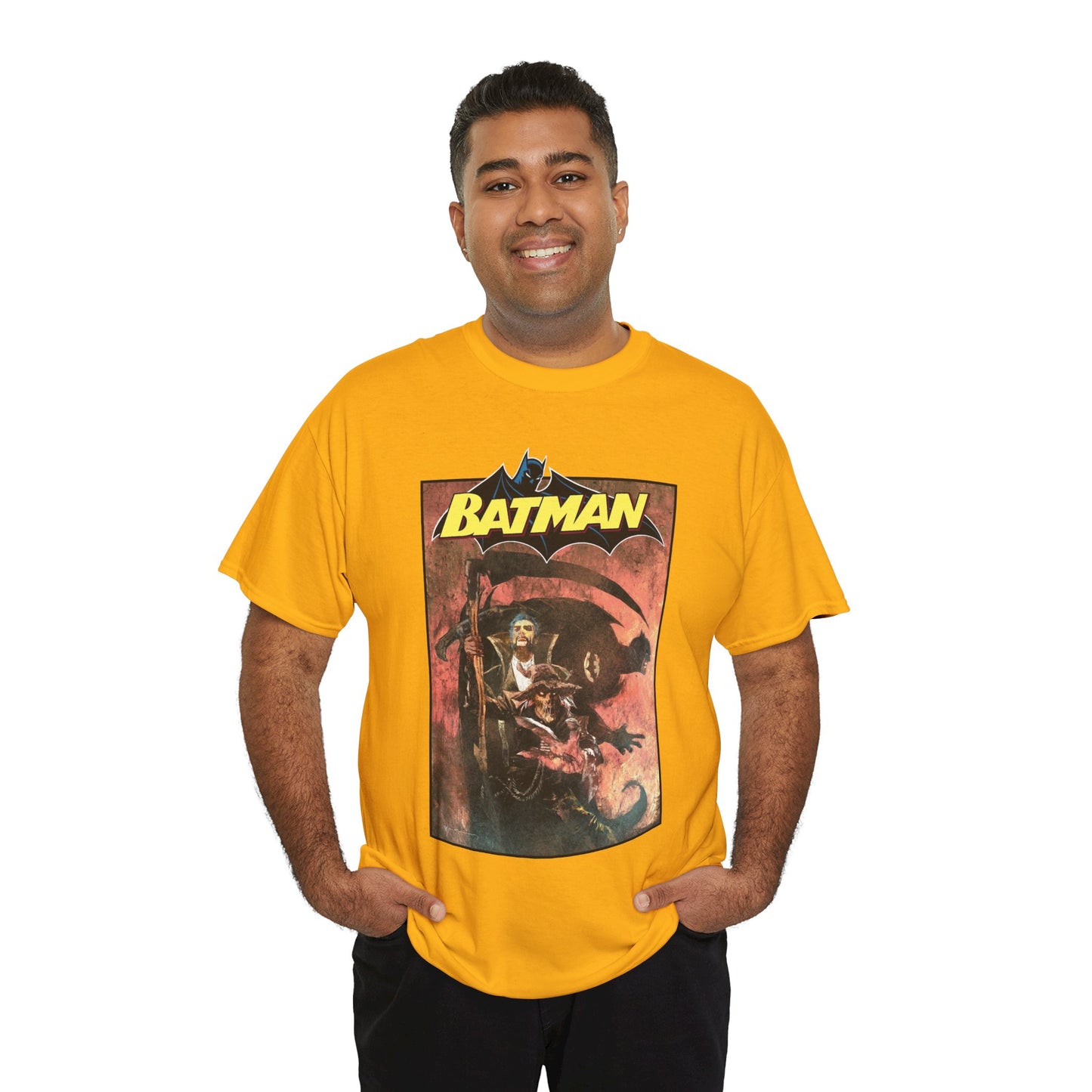 Batman T-Shirt - Bill Sienkiewicz Art - With Scarecrow & Ra's Al Ghul - DC Comics
