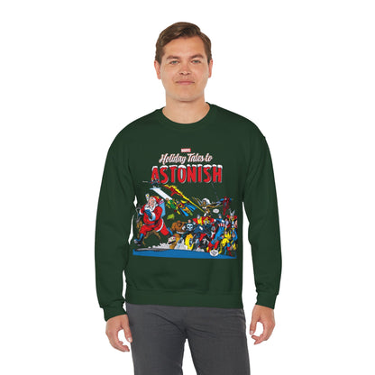 Marvel Comics Christmas Crewneck Sweatshirt - Spider-Man, Punisher, Ghost Rider, X-Men, Fantastic Four