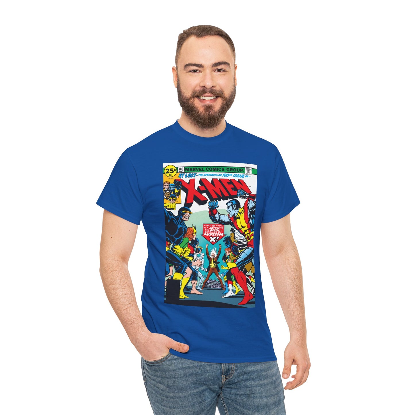 X-Men #100 T-Shirt - Dave Cockrum Art - Cyclops, Colossus, Wolverine, Storm, Jean Grey, Iceman - Marvel Comics