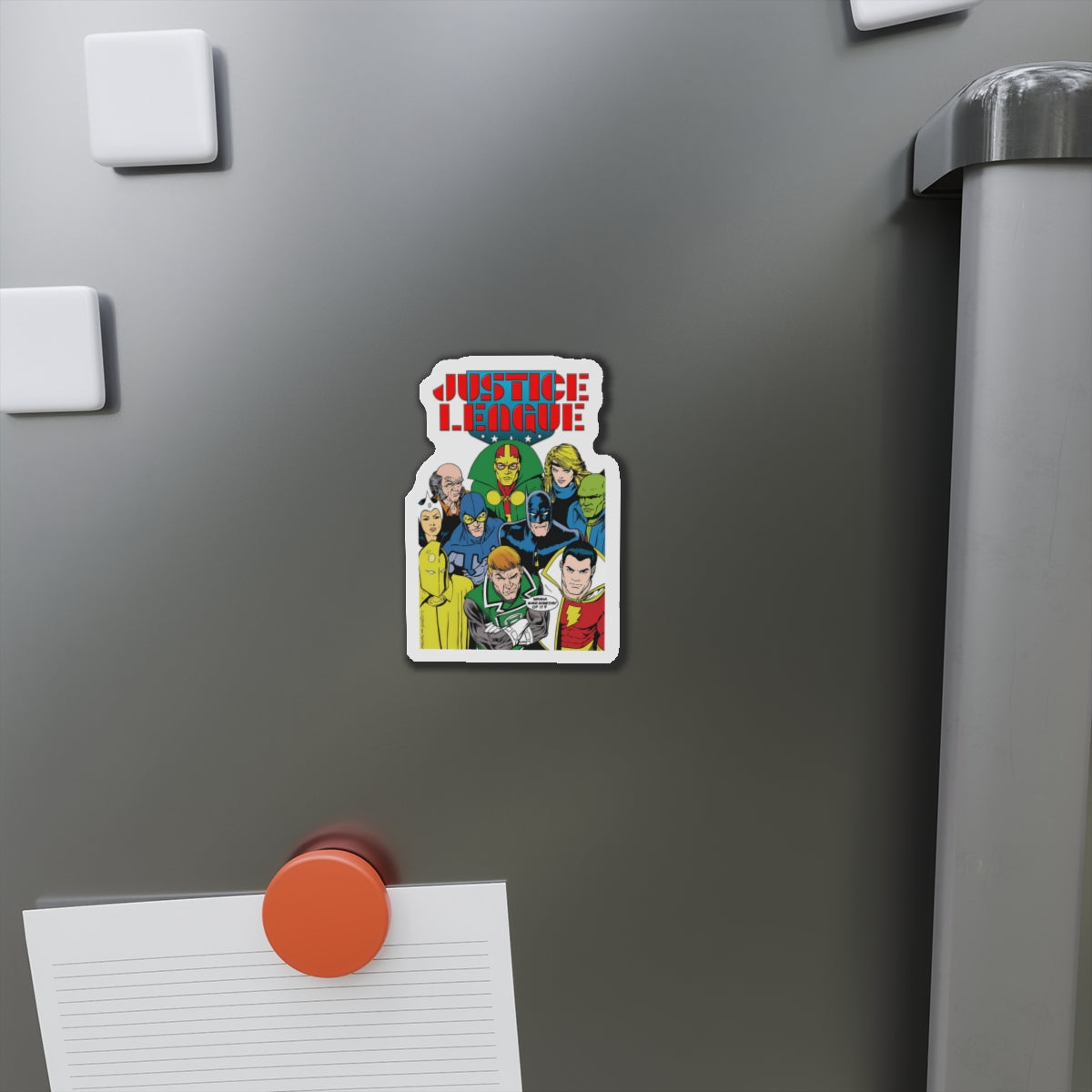 Justice League International Die-Cut Magnet - Kevin Maguire Art - Batman, Mister Miracle, Guy Gardner, Blue Beetle, Black Canary - DC Comics - 3", 4", 5", 6"