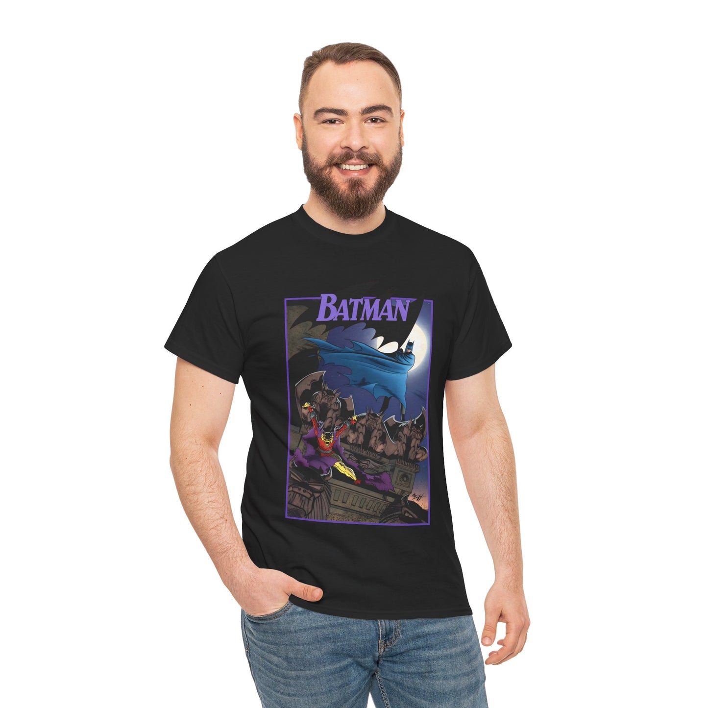 Batman T-Shirt - Norm Breyfogle Art - Etrigan, the Demon - Gotham City and Gargoyles - DC Comics