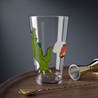 Godzilla & Godzooky Pint Glass, 16oz - Popular 1970s Hanna-Barbera Cartoon - Toho - King of the Monsters