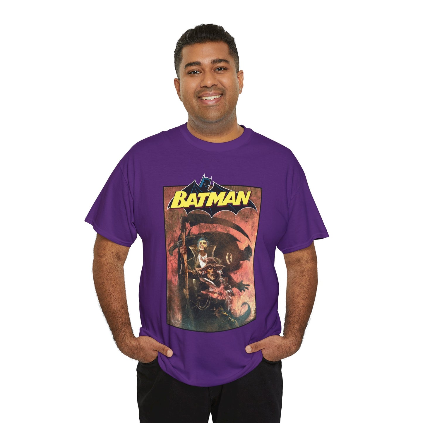 Batman T-Shirt - Bill Sienkiewicz Art - With Scarecrow & Ra's Al Ghul - DC Comics