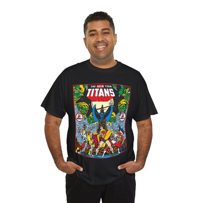 New Teen Titans T-Shirt - George Perez Art - #1 Splash Page - Robin, Starfire, Wonder Girl, Cyborg, Raven, Changeling, Kid Flash - DC Comics
