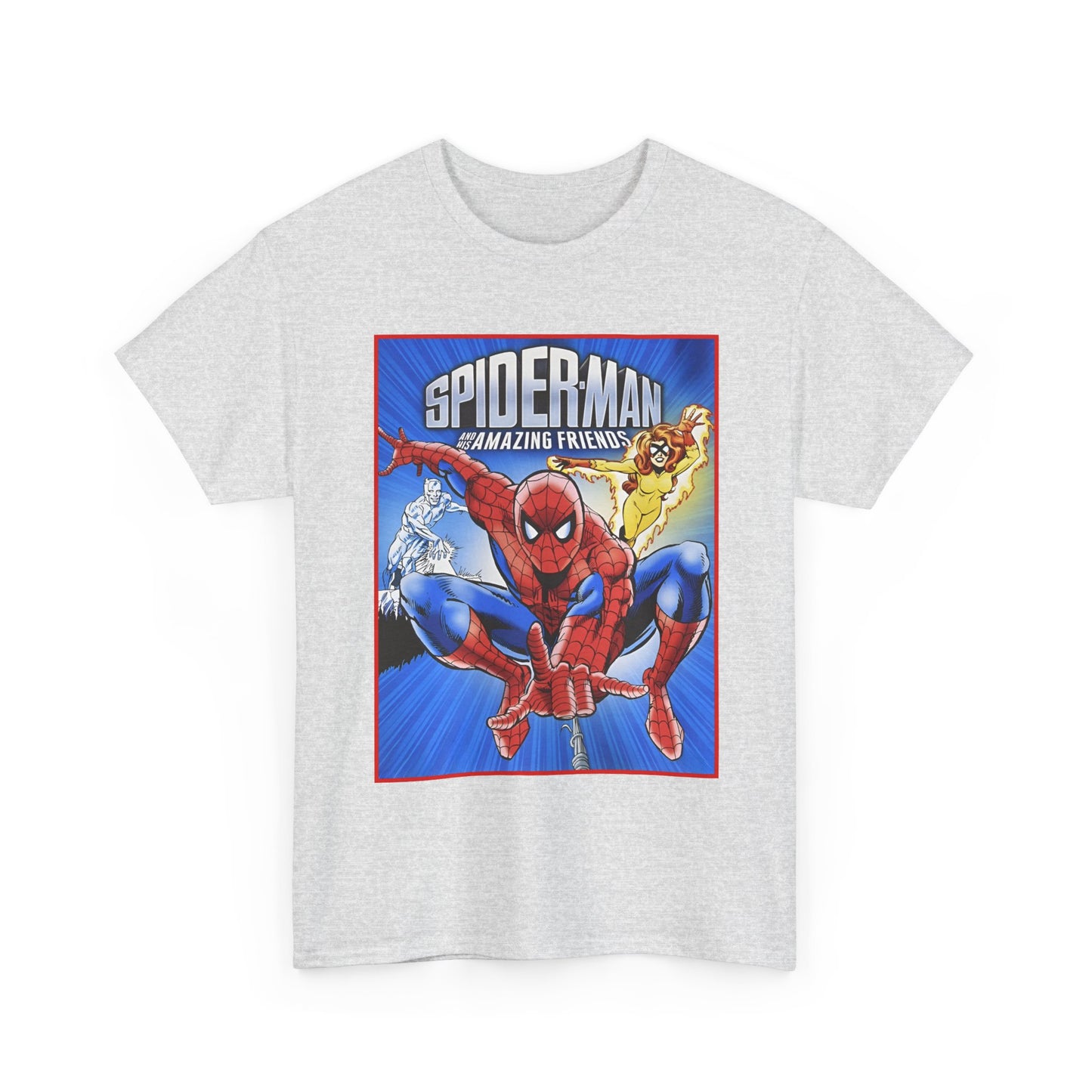 Spider-Man & His Amazing Friends T-Shirt - Firestar, Iceman - Popular 1980s Saturday Morning Cartoon - Marvel Comics