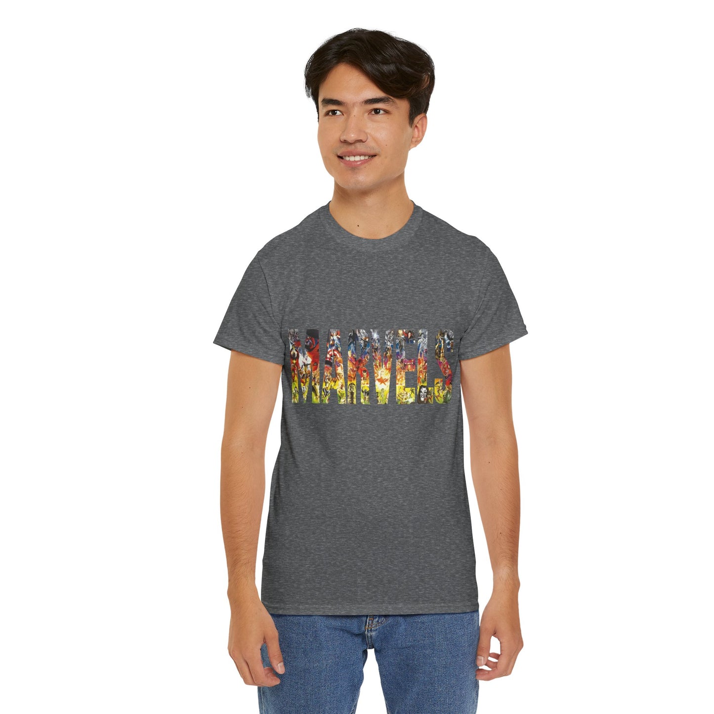 Marvels T-Shirt - Alex Ross Art from the popular Kurt Busiek Story - Spider-Man, Fantastic Four, X-Men, Hulk, Captain America, Thor, Iron Man - Marvel Comics