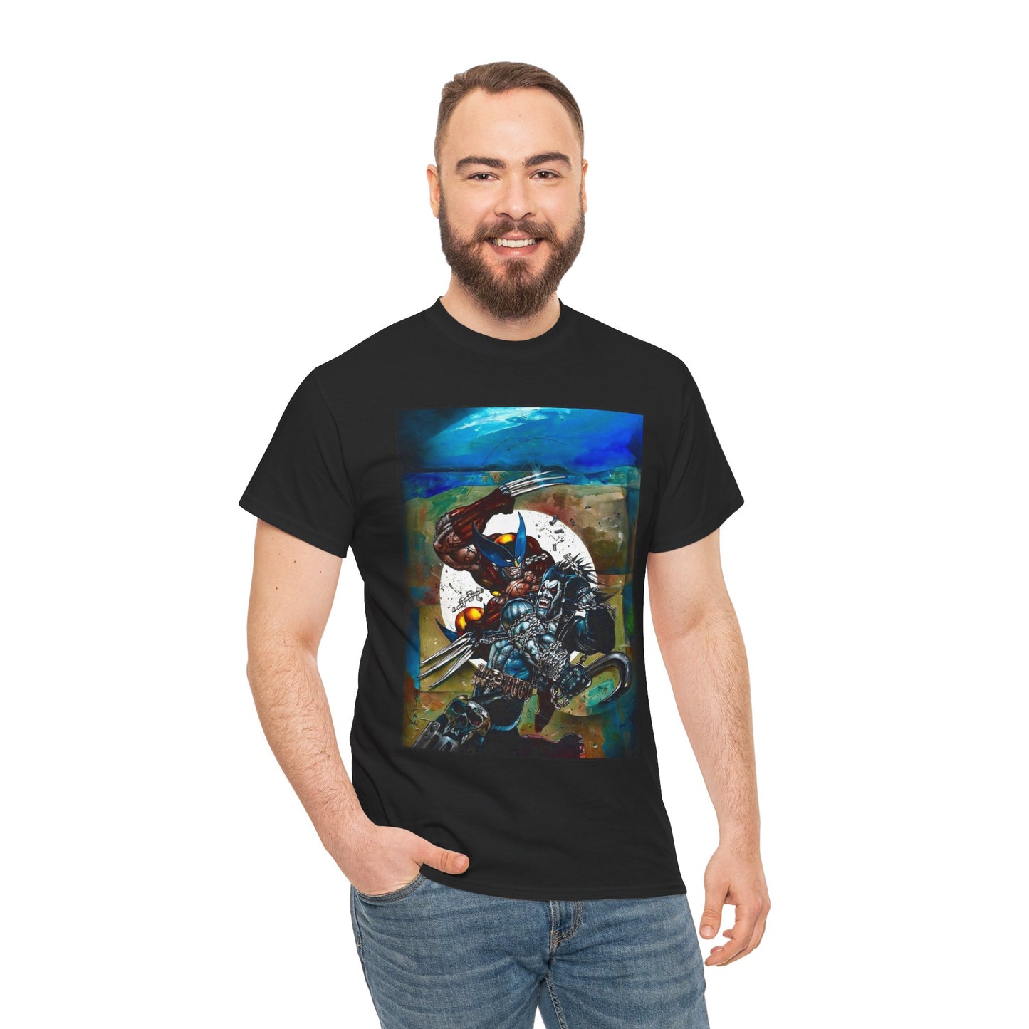Lobo/Wolverine T-Shirt - Simon Bisley Art - DC/Marvel Comics