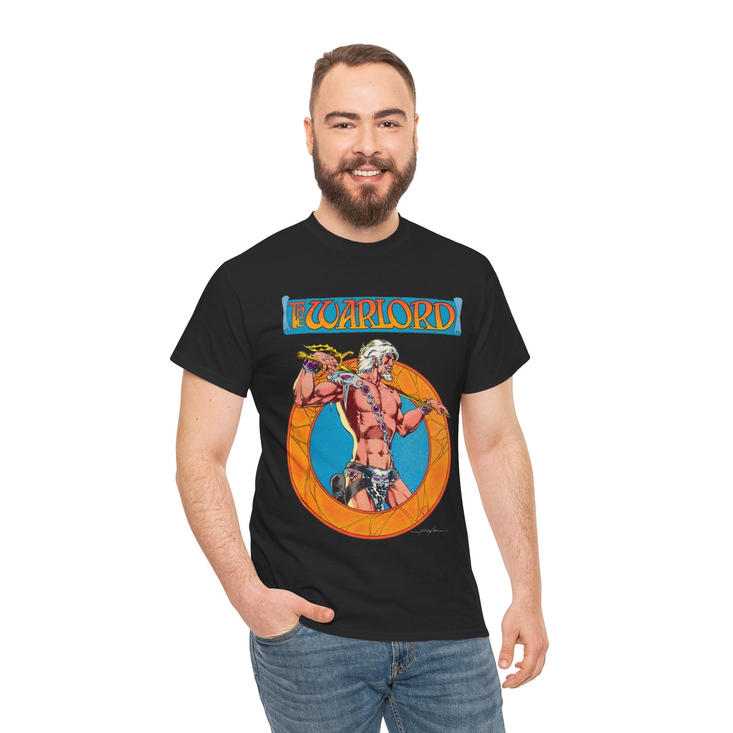 Warlord T-Shirt - Mike Grell Art - Skartaris - Travis Morgan - DC Comics 1970s Sword & Sorcery Series