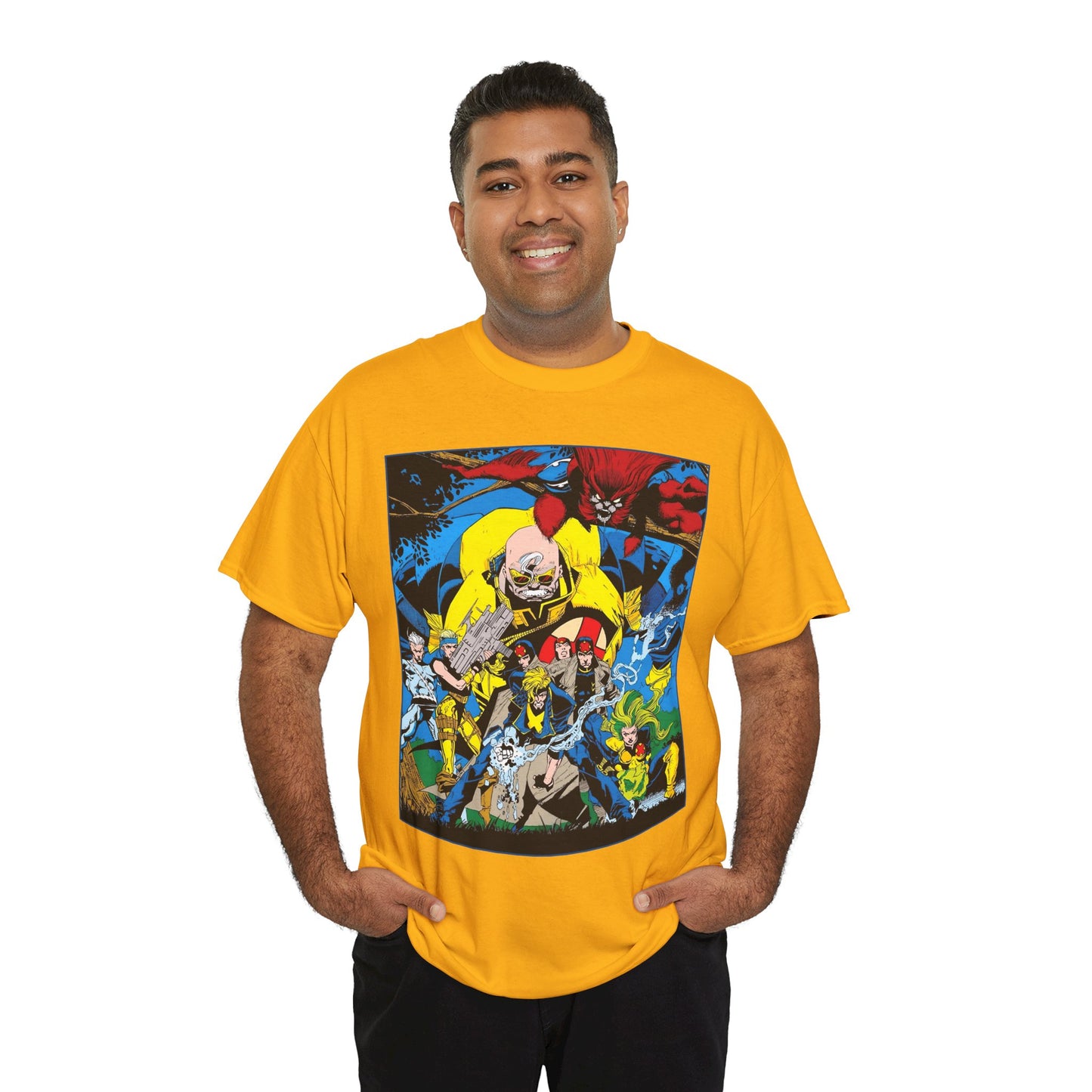 X-Factor T-Shirt - Joe Quesada Art - Havok, Polaris, Strong Guy, Jamie Madrox, Quicksilver - Mutant Team - Marvel Comics