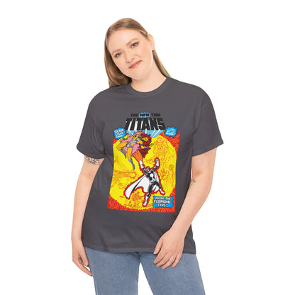 New Teen Titans T-Shirt - George Perez Art - #3 Cover Art - Dr. Light & the Fearsome Five Vs Starfire & the Teen Titans - DC Comics