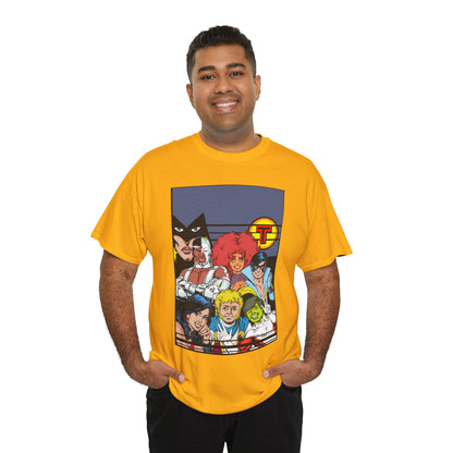 New Teen Titans T-Shirt - George Perez Painted Art - Nightwing, Wonder Girl, Raven, Jericho, Cyborg, Starfire, Changeling - DC Comics