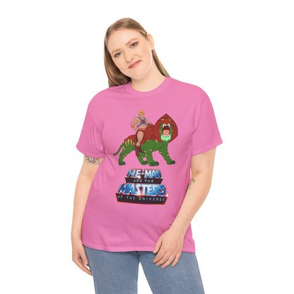 He-Man & Battle Cat T-Shirt - Filmation Art - Masters of the Universe, MOTU - Exciting New 2026 Movie - Nicholas Galitzine
