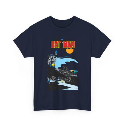 Batman T-Shirt - Jim Aparo Art - Dark Knight Looking Over Gotham City - Bronze Age Art - DC Comics