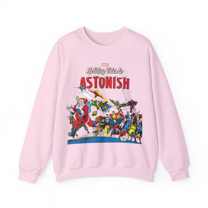 Marvel Comics Christmas Crewneck Sweatshirt - Spider-Man, Punisher, Ghost Rider, X-Men, Fantastic Four