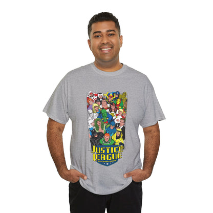 Justice League International T-Shirt - DC Comics - JLI - Kevin Maguire Art - Blue Beetle, Booster Gold, Martian Manhunter, Captain Atom