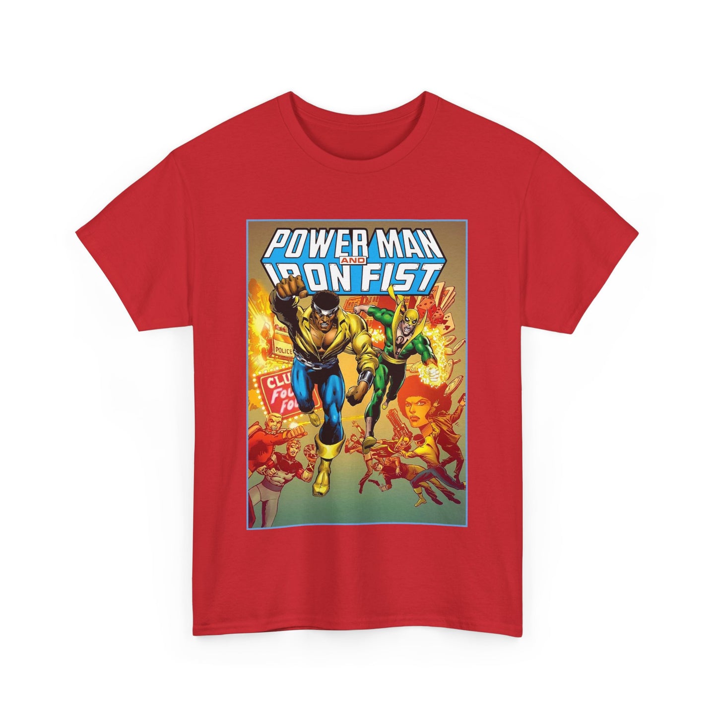 Power Man & Iron Fist T-Shirt - Luke Cage & Danny Rand - Popular Marvel Comics 1970s Series - Heroes for Hire - Great Retro Art