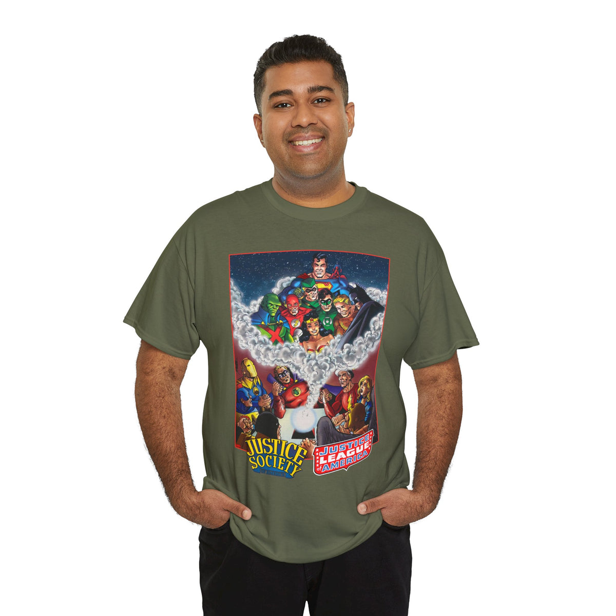 Justice Society & Justice League T-Shirt - George Perez Art - Golden & Silver Age - DC Comics