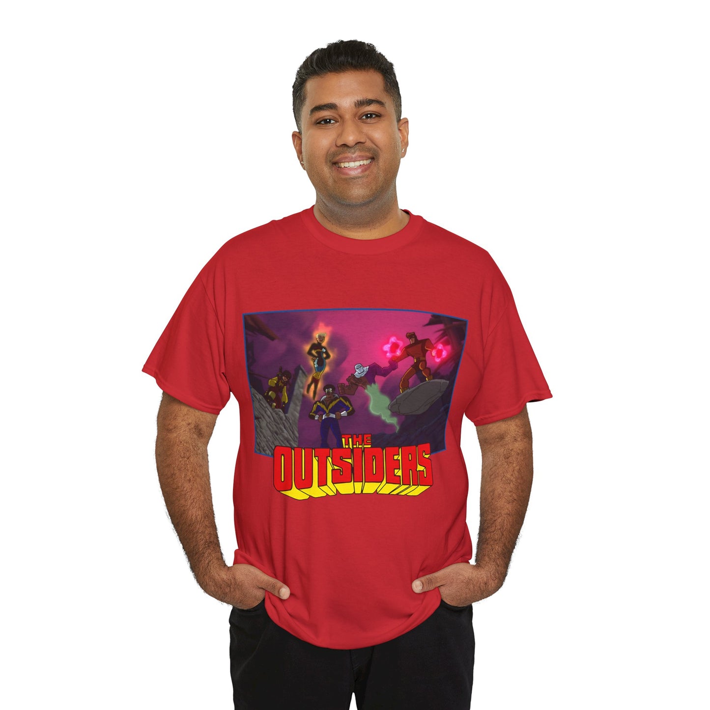 Outsiders T-Shirt - Batman: Brave & Bold Series - Halo, Geo-Force, Black Lightning, Katana, Metamorpho - DC Comics