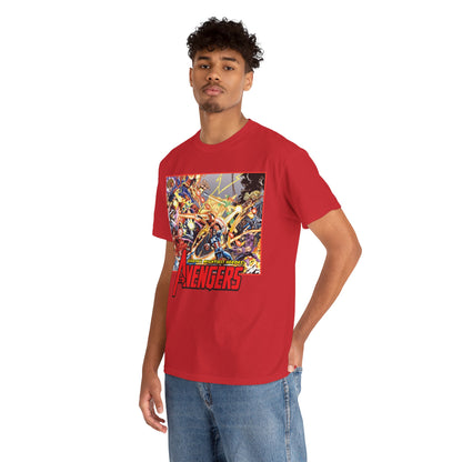 Avengers Vs Thunderbolts T-Shirt - George Perez Art - Captain America, Iron Man, Wonder Man, Scarlet Witch, Hawkeye, Citizen V, MACH-1, Techno, Atlas, Songbird - Marvel Comics