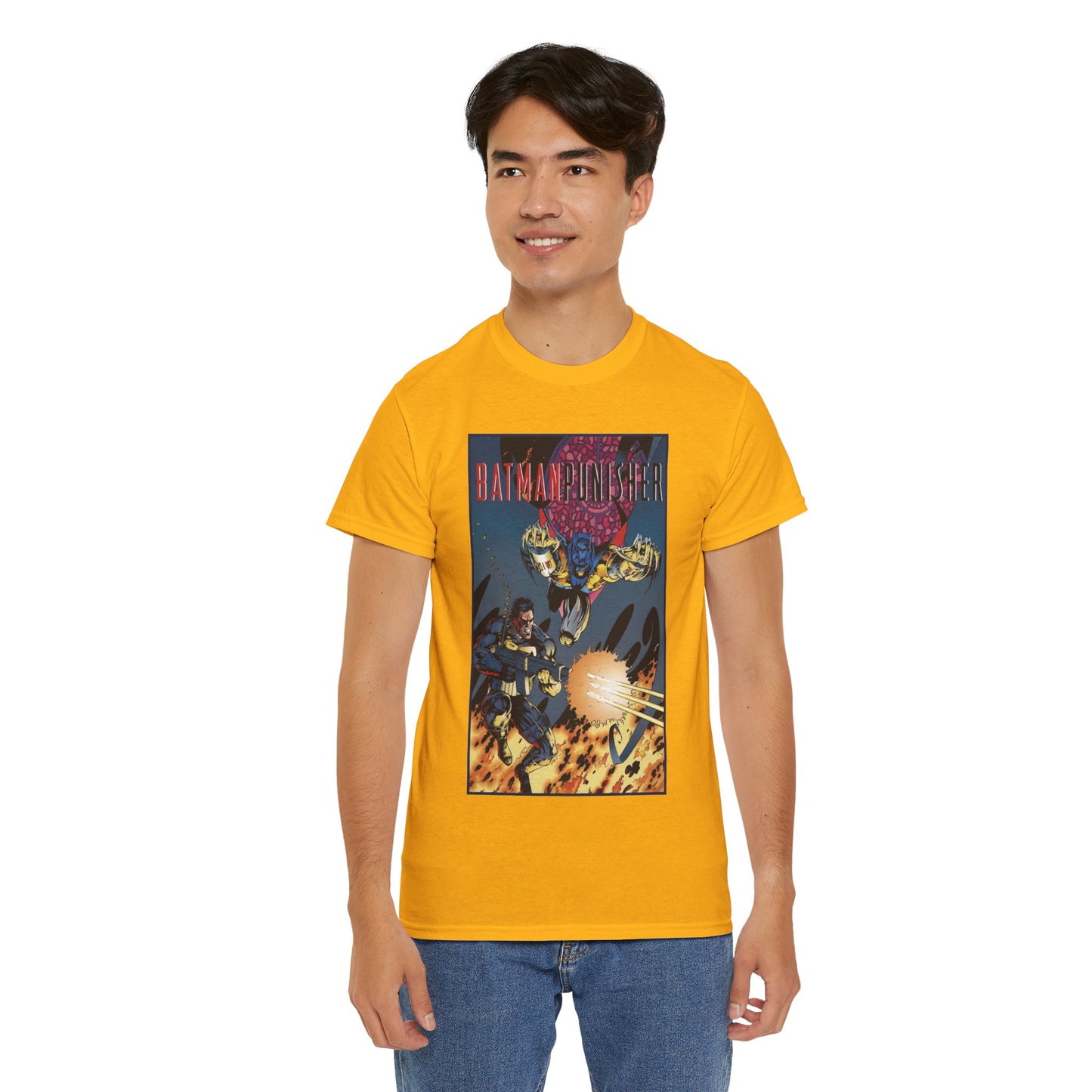 Batman/Punisher T-Shirt - Barry Kitson Art - Lake of Fire, AzBats - DC Comics/Marvel Comics