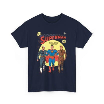 Superman T-Shirt - #12 Cover Art - Golden Age Classic - WWII Support - Iconic Image - DC Comics