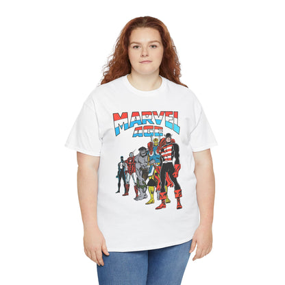 Marvel Age T-Shirt - Captain America, Thor, Incredible Hulk, Iron Man, Spider-Man - New Looks for the 80s