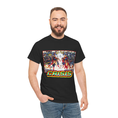 Crisis on Infinite Earths T-Shirt - Alex Ross & George Perez Art - Superman, Wonder Woman, Supergirl, Flash, Monitor, Anti-Monitor - DC Comics