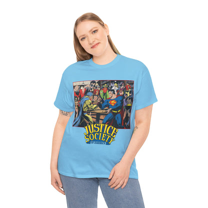 Justice Society of America T-Shirt - Superman, Wonder Woman, Atom, Starman, Huntress, Power Girl, Green Lantern, Batman, Plastic Man, Flash - JSA - DC Comics