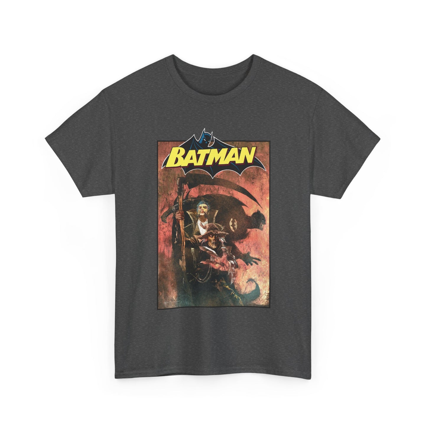 Batman T-Shirt - Bill Sienkiewicz Art - With Scarecrow & Ra's Al Ghul - DC Comics