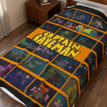 Captain Caveman Blanket - 1970s Hanna-Barbera Retro Cartoon - Soft & Comfy