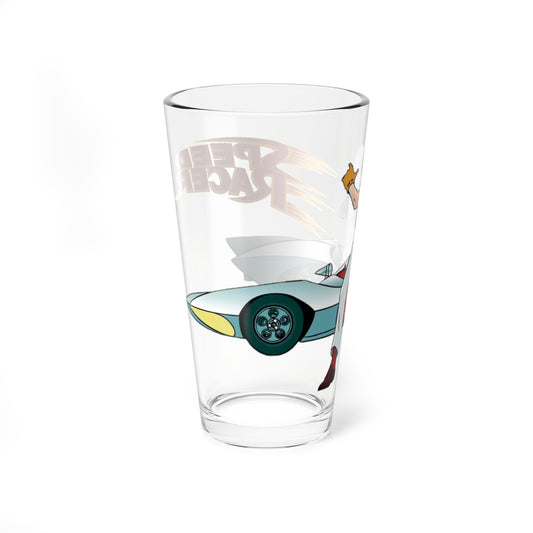 Speed Racer Pint Glass, 16oz - Tatsuo Yoshida Story & Art - Popular Manga/Anime Series from the 1960s - Mach GoGoGo - Go Mifune!
