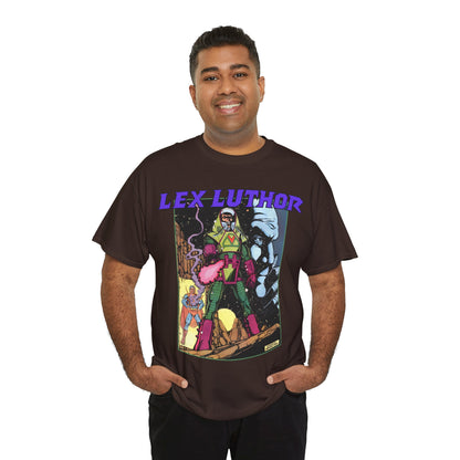 Lex Luthor T-Shirt - George Perez Art - 1980s DC Comics - Action Comics Armor - Inspiration for Super Powers Figure - Superman Enemy