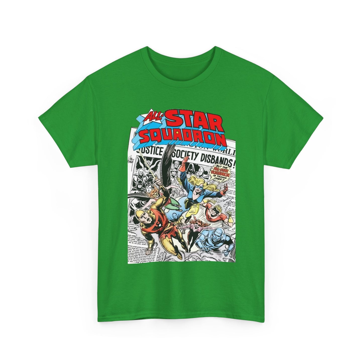 All-Star Squadron T-Shirt - Joe Kubert Art - Liberty Belle, Robotman, Shining Knight, Johnny Quick, Firebrand - JSA Connection - DC Comics
