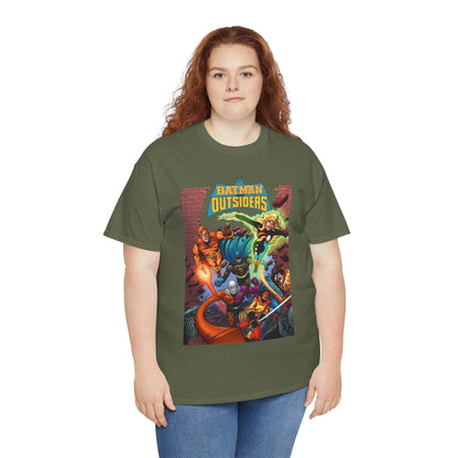 Batman & the Outsiders T-Shirt - Jim Aparo Art - Metamorpho, Katana, Halo, Black Lightning, Geo-Force - DC Comics