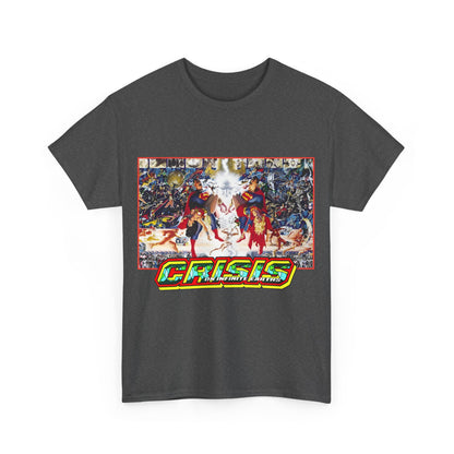 Crisis on Infinite Earths T-Shirt - Alex Ross & George Perez Art - Superman, Wonder Woman, Supergirl, Flash, Monitor, Anti-Monitor - DC Comics
