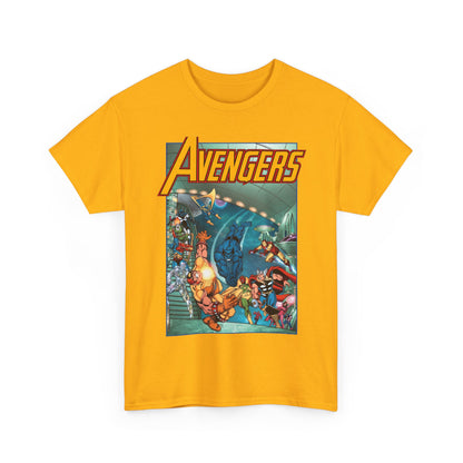 Avengers Vs Guardians of the Galaxy T-Shirt - George Perez Art - Tomorrow's Avengers - Thor, Captain America, Iron Man, Scarlet Witch, Vision, Wonder Man - Marvel Comics