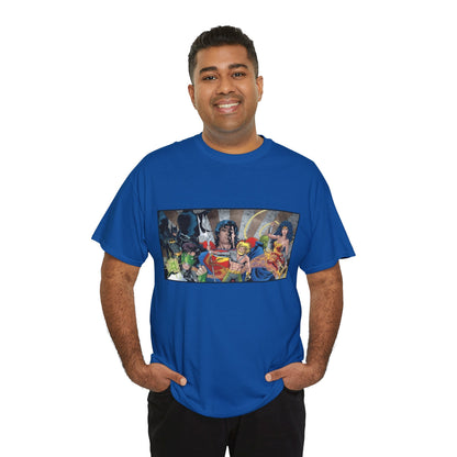 Justice League T-Shirt - Kevin Maguire Art - Superman, Wonder Woman, Flash, Aquaman, Green Lantern - DC Comics