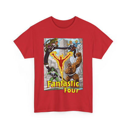 Fantastic Four T-Shirt - John Byrne Art - She-Hulk, Invisible Woman, Thing, Reed Richards, Human Torch - Baxter Building - Marvel Comics