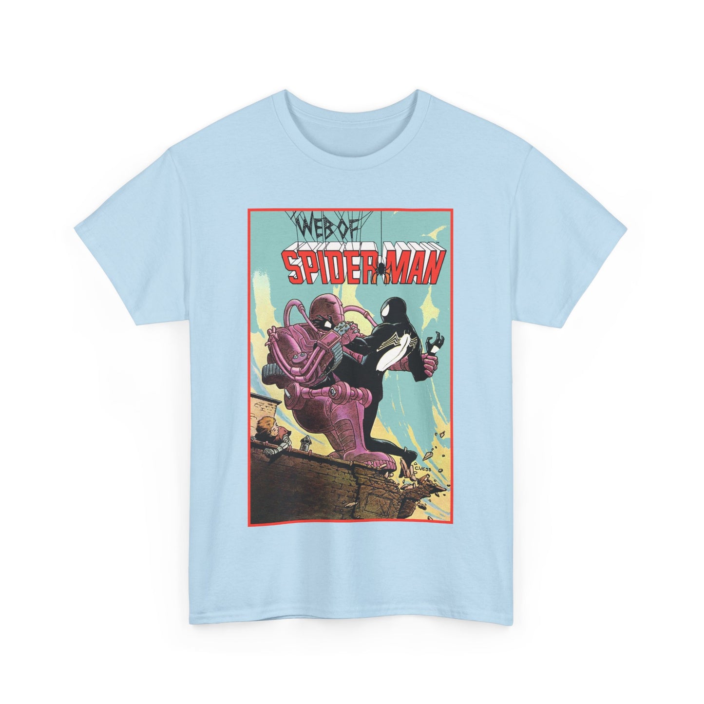 Web of Spider-Man T-Shirt - Charles Vess Art - Peter Parker, Black Symbiote Suit - Webslinger