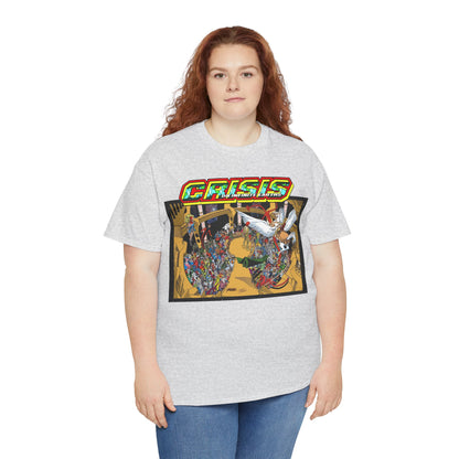 Crisis on Infinite Earths T-Shirt - George Perez & Jerry Ordway Art - The Monitor's Satellite - DC Comics