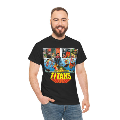 New Teen Titans T-Shirt - George Perez Art - Robin, Wonder Girl, Cyborg, Raven, Starfire, Kid Flash - DC Comics