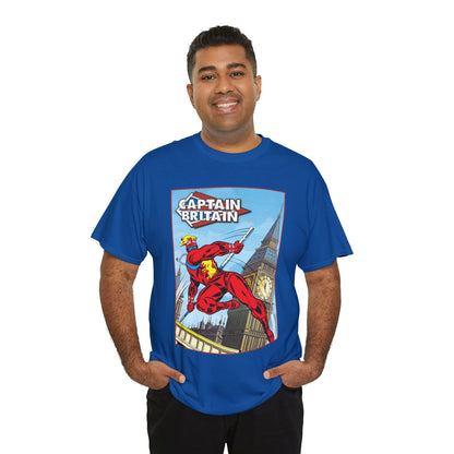 Captain Britain T-Shirt - Ron Wilson Art - Brian Braddock - Marvel UK Series - Chris Claremont Stories - Marvel Comics