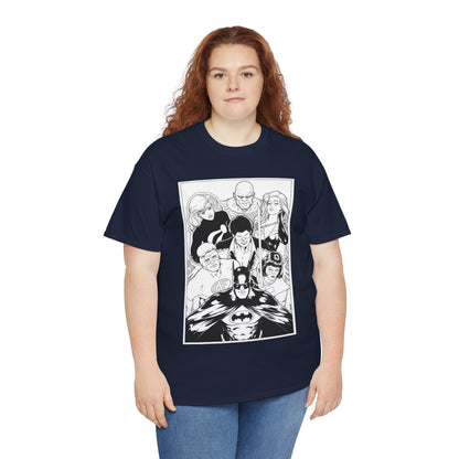 Batman & the Outsiders T-Shirt - Kevin Maguire Art - Black & White - Black Lightning, Metamorpho, Halo, Looker, Katana, Geo-Force - DC Comics
