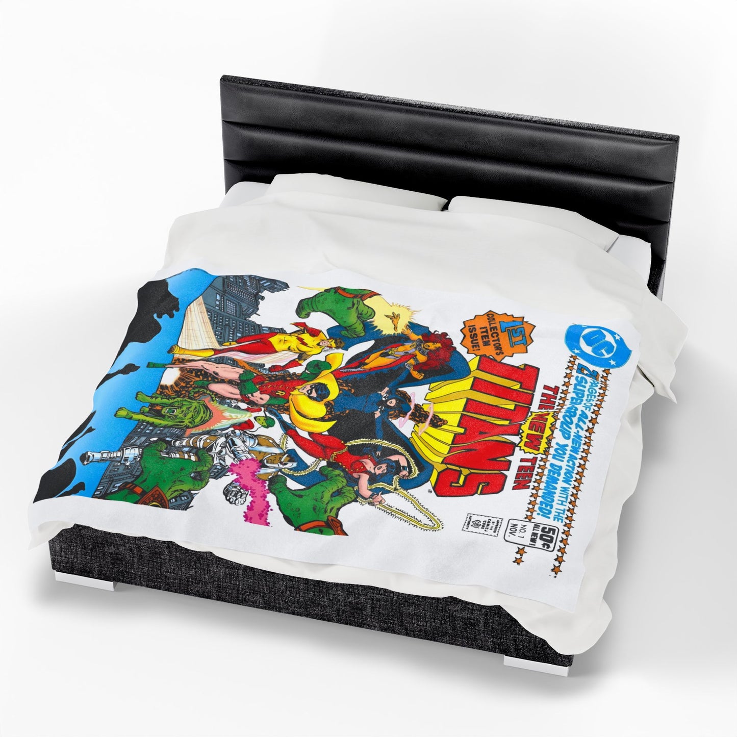 New Teen Titans Velveteen Plush Blanket 60x80" - George Perez Art - DC Comics - Robin, Wonder Girl, Cyborg, Raven, Starfire