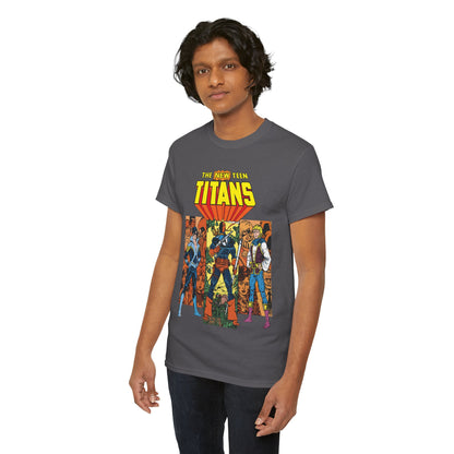 New Teen Titans T-Shirt - George Perez Art - Judas Contract - Nightwing, Jericho, Deathstroke, Changeling. Starfire - DC Comics
