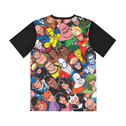 Justice League International All Over Print Tee (Polyester) - Kevin Maguire Art - The Entire JLI Team - DC Comics