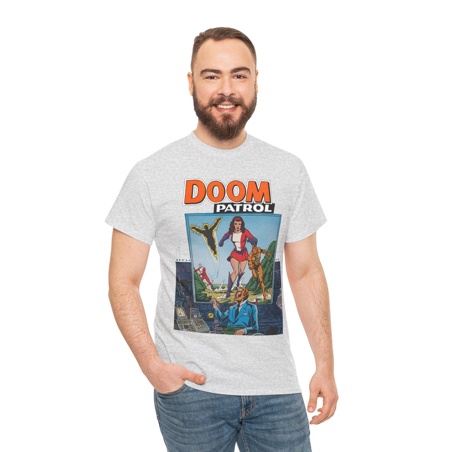 Doom Patrol T-Shirt - George Perez Art - Elasti-Girl, Robotman, Negative Man, The Chief - DC Comics Digest Cover Art