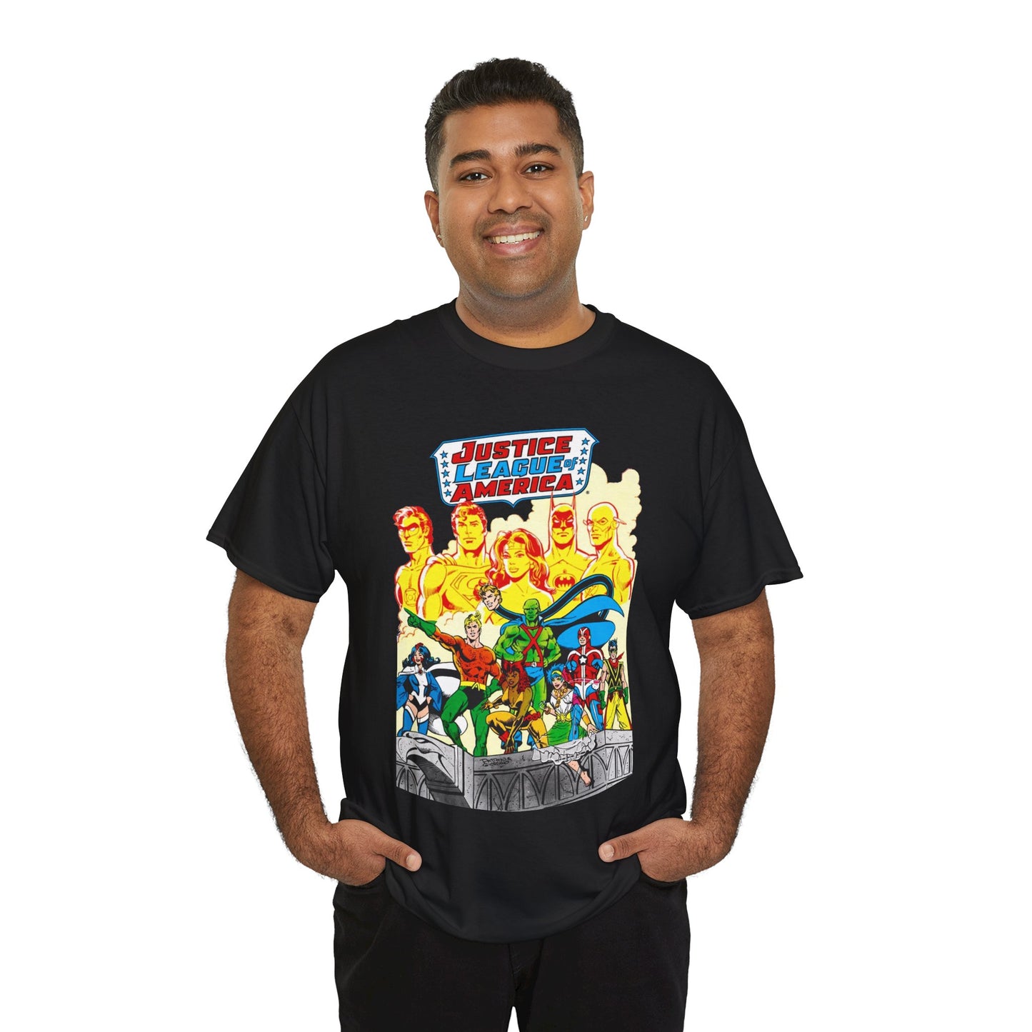 Justice League Detroit T-Shirt - Aquaman, Elongated Man, Zatanna, Vixen, Steel, Martian Manhunter, Vibe, Gypsy