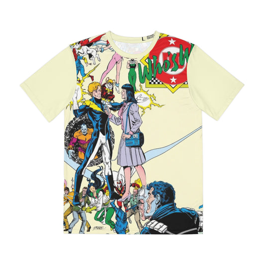 Who's Who in the DC Universe All Over Print Tee (Polyester) - George Perez Art - Lightning Lad, Lois Lane, Looker - #13 Cover Art - DC Comics